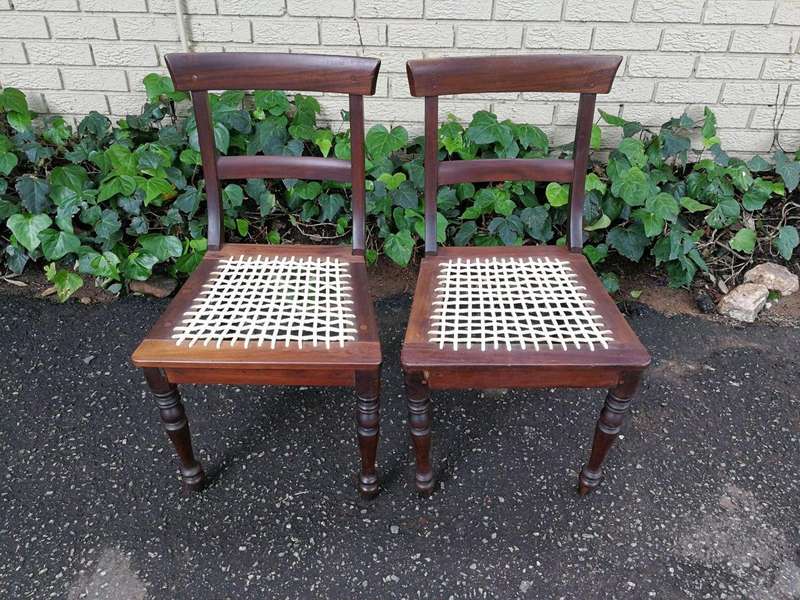 A Pair Of Cape Regency Stinkwood Chairs
