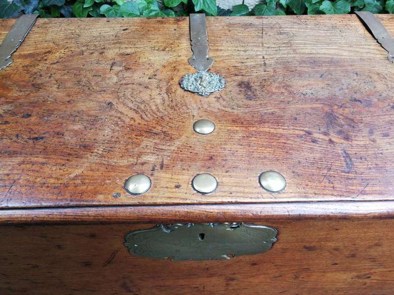 An 18th Century Dutch Oak And Brass-Mounted Kist
