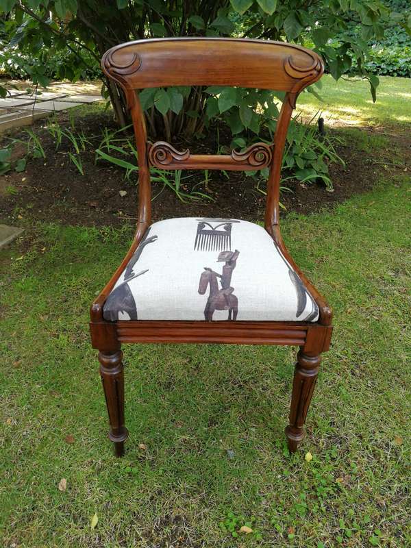 A Set Of Four (4) Rare William Iv Rosewood Dining Chairs (British Antique Dealer Association Stamp)