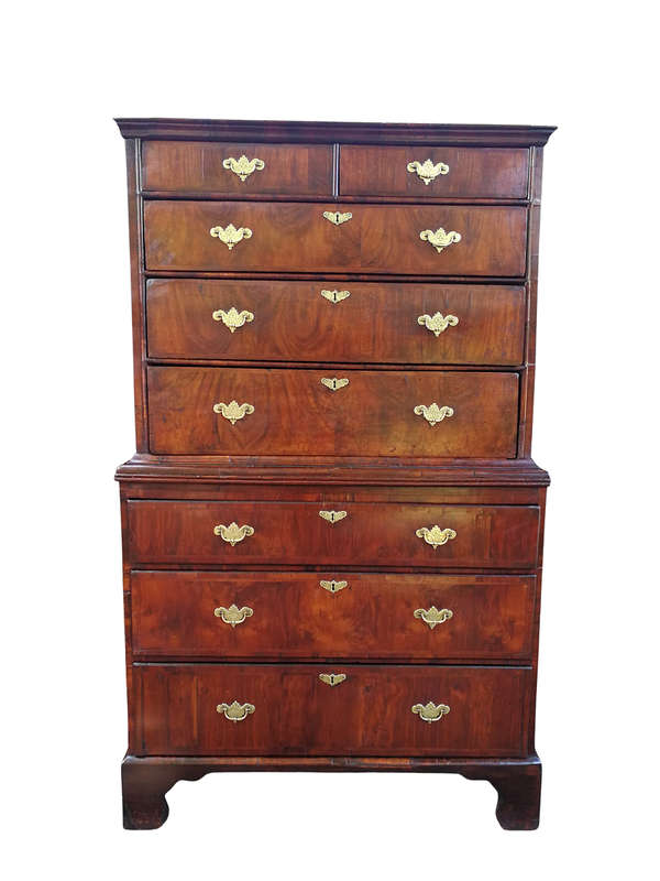 A George III Walnut Chest-On-Chest