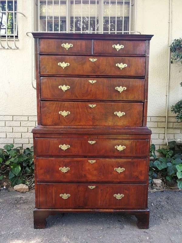 A George III Walnut Chest-On-Chest