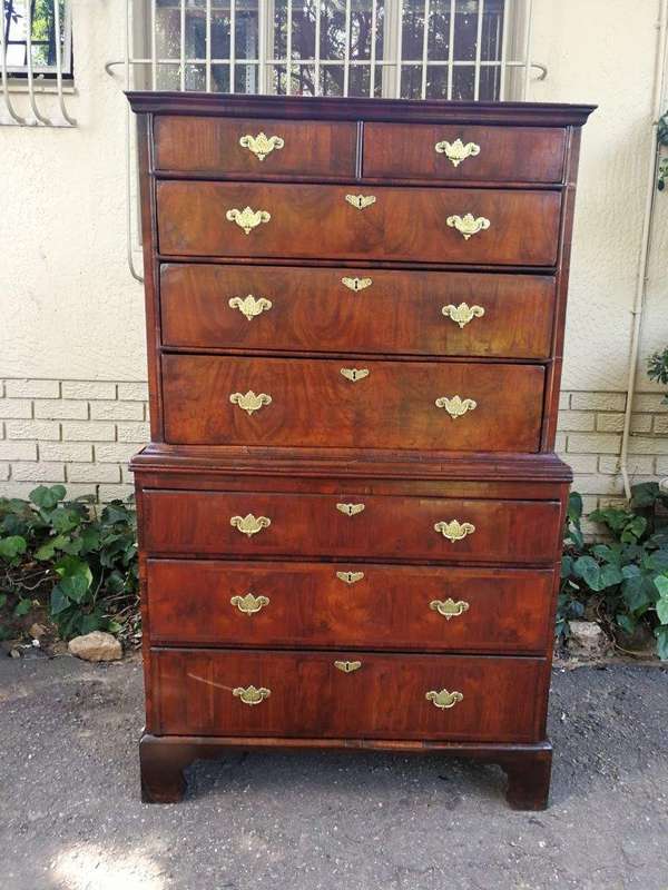 A George III Walnut Chest-On-Chest