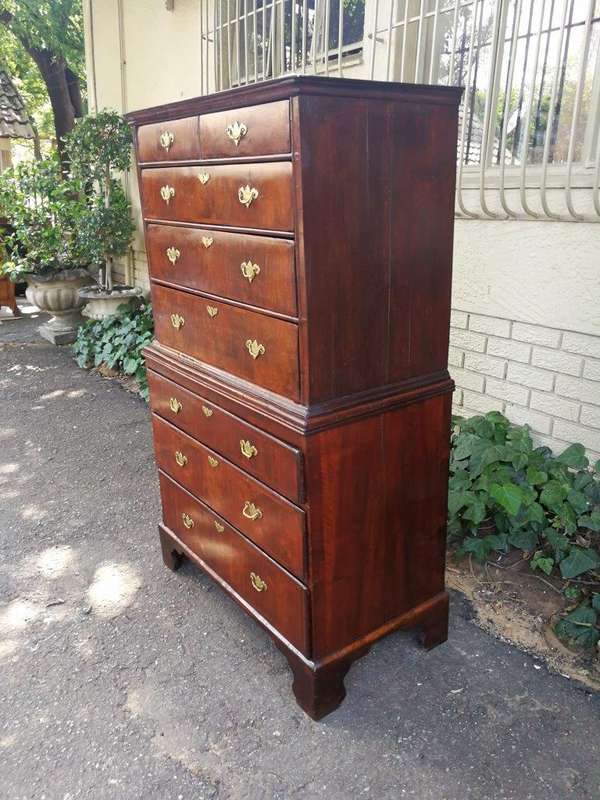 A George III Walnut Chest-On-Chest