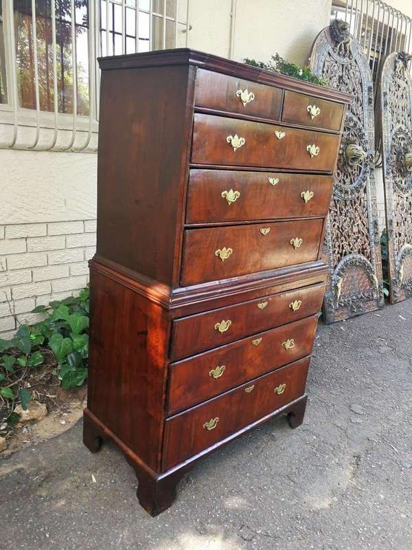 A George III Walnut Chest-On-Chest