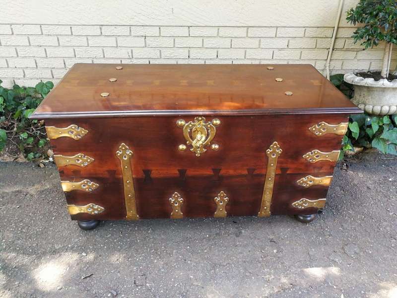 Attributed To Sir Herbert Baker An Early 20th Century Cape Stinkwood And Mahogany Brass-Bound Kis...