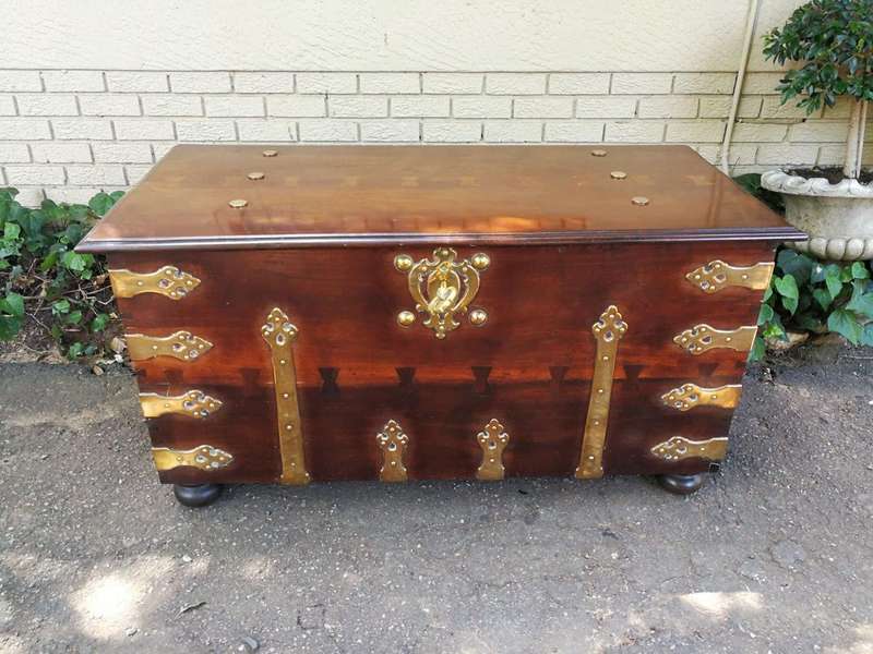 Attributed To Sir Herbert Baker An Early 20th Century Cape Stinkwood And Mahogany Brass-Bound Kis...