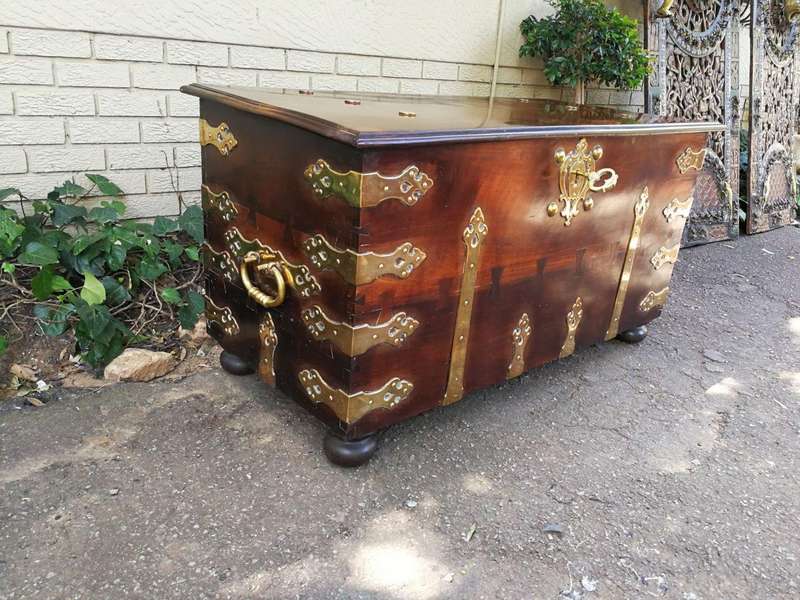 Attributed To Sir Herbert Baker An Early 20th Century Cape Stinkwood And Mahogany Brass-Bound Kis...