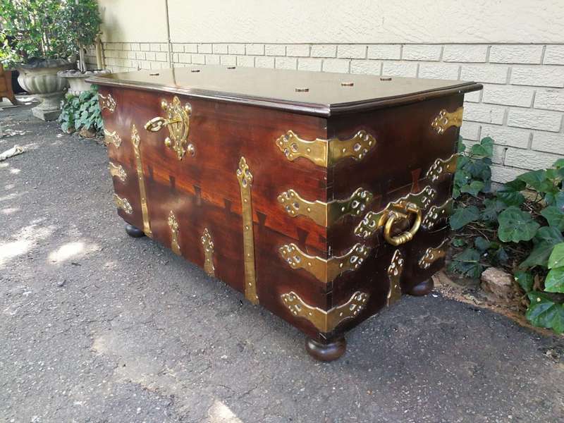 Attributed To Sir Herbert Baker An Early 20th Century Cape Stinkwood And Mahogany Brass-Bound Kis...