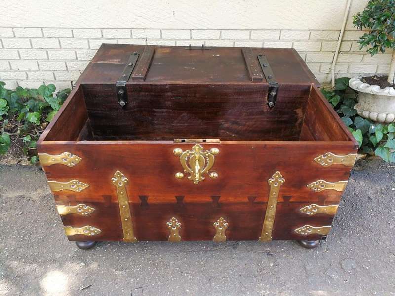 Attributed To Sir Herbert Baker An Early 20th Century Cape Stinkwood And Mahogany Brass-Bound Kis...