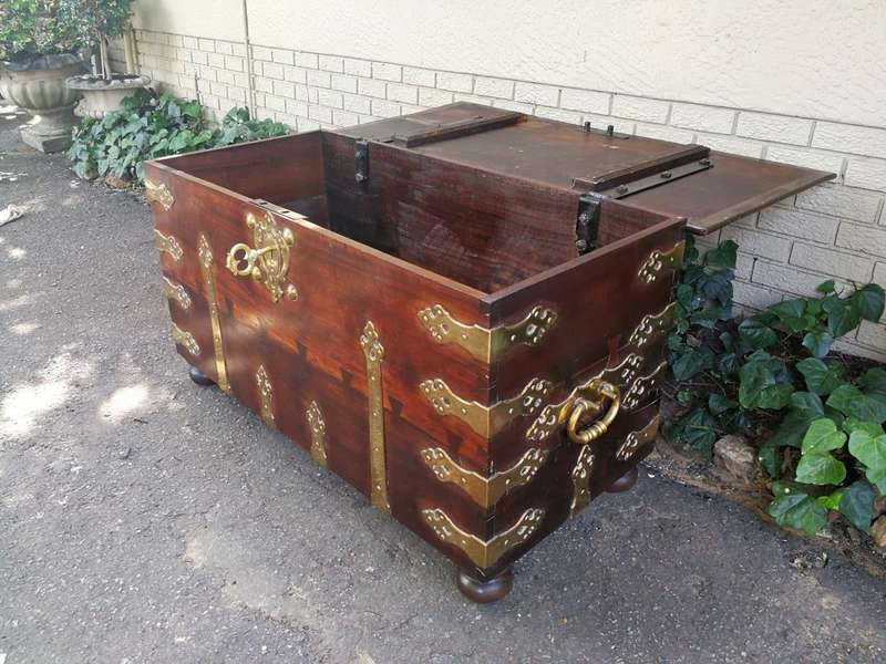 Attributed To Sir Herbert Baker An Early 20th Century Cape Stinkwood And Mahogany Brass-Bound Kis...