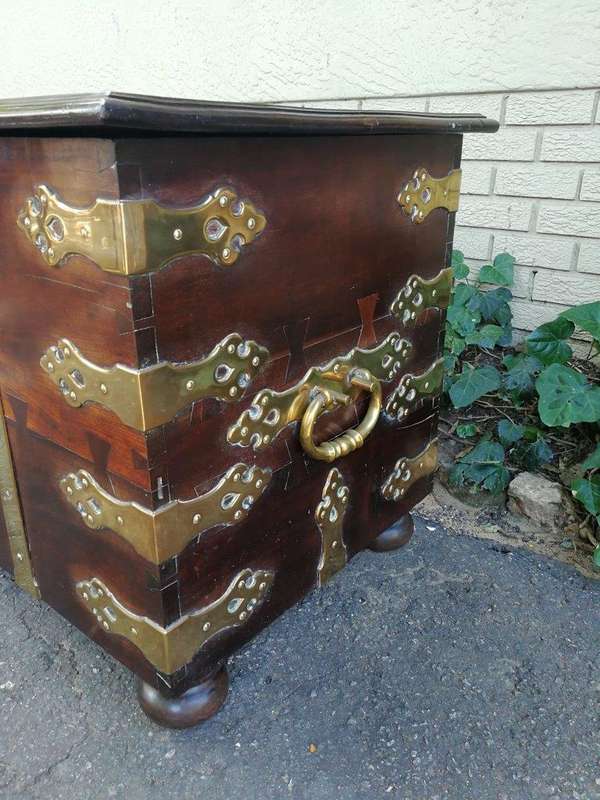 Attributed To Sir Herbert Baker An Early 20th Century Cape Stinkwood And Mahogany Brass-Bound Kis...