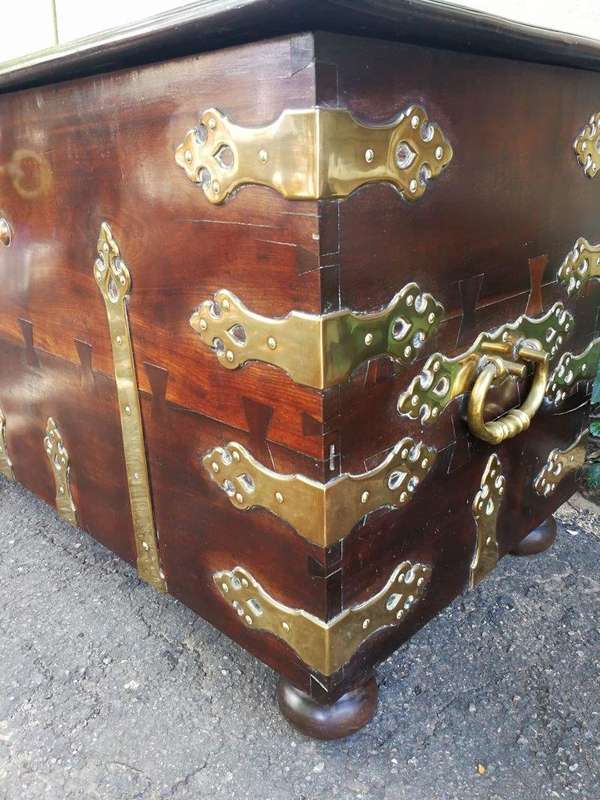 Attributed To Sir Herbert Baker An Early 20th Century Cape Stinkwood And Mahogany Brass-Bound Kis...