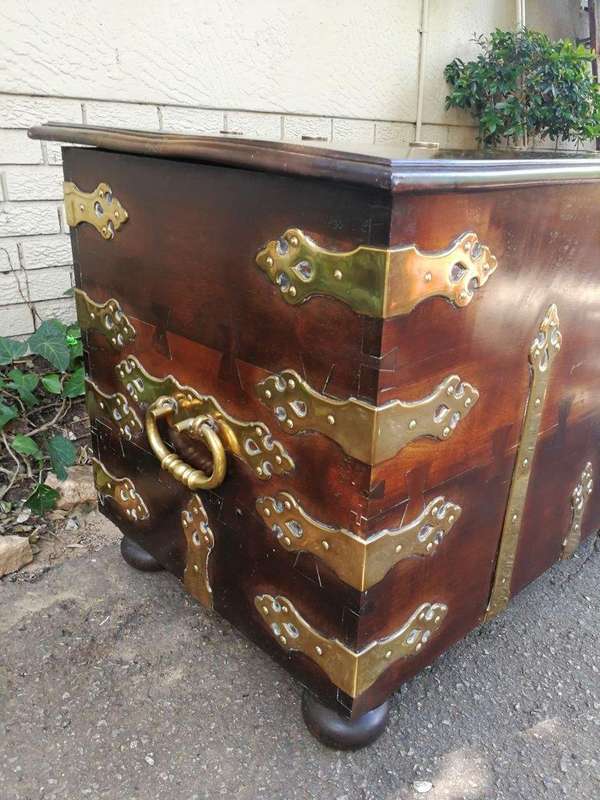 Attributed To Sir Herbert Baker An Early 20th Century Cape Stinkwood And Mahogany Brass-Bound Kis...