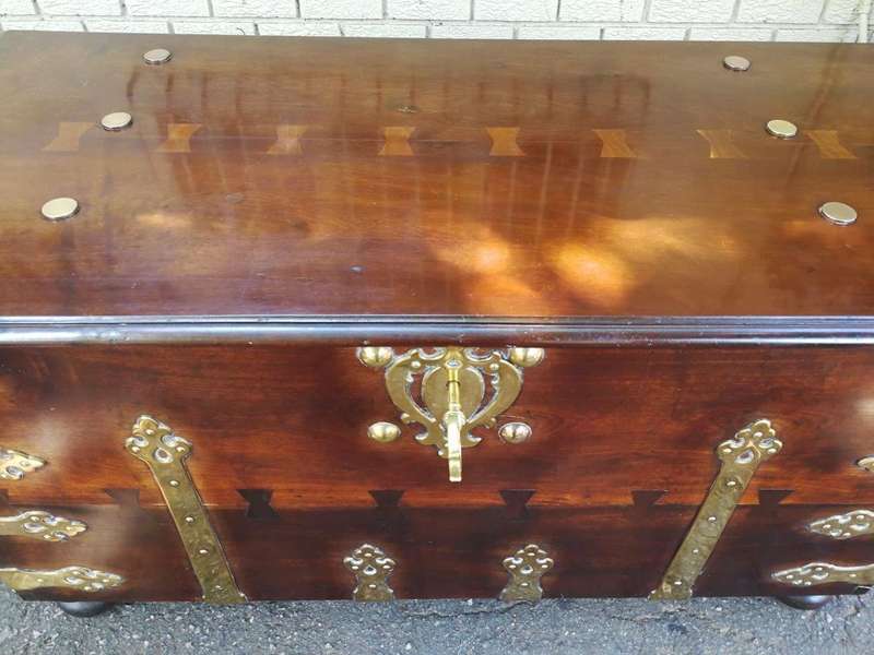 Attributed To Sir Herbert Baker An Early 20th Century Cape Stinkwood And Mahogany Brass-Bound Kis...
