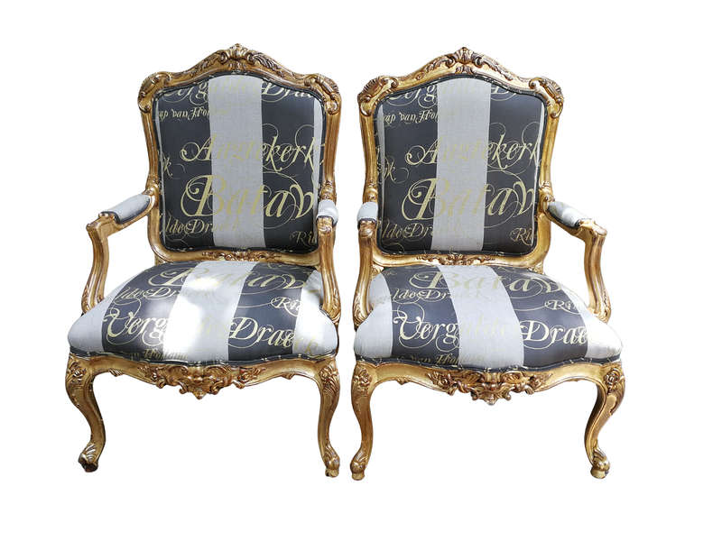 A Fine Pair Of Large Early 20th Century Carved Mahogany Armchairs