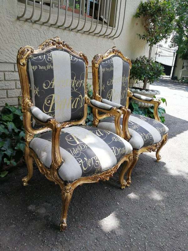 A Fine Pair Of Large Early 20th Century Carved Mahogany Armchairs