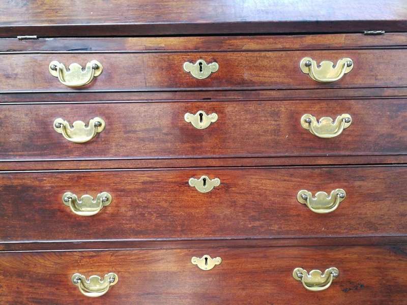 Victorian Mahogany Drop-Front Writing Bureau, The Drop-Front Enclosing Seven Small Drawers And Op...