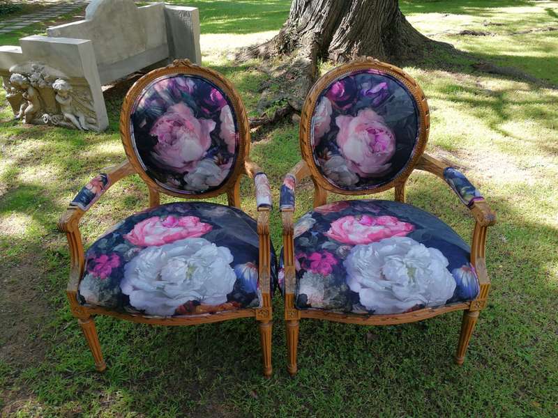 Pair Of French Louis XV-Style Bergere Armchairs