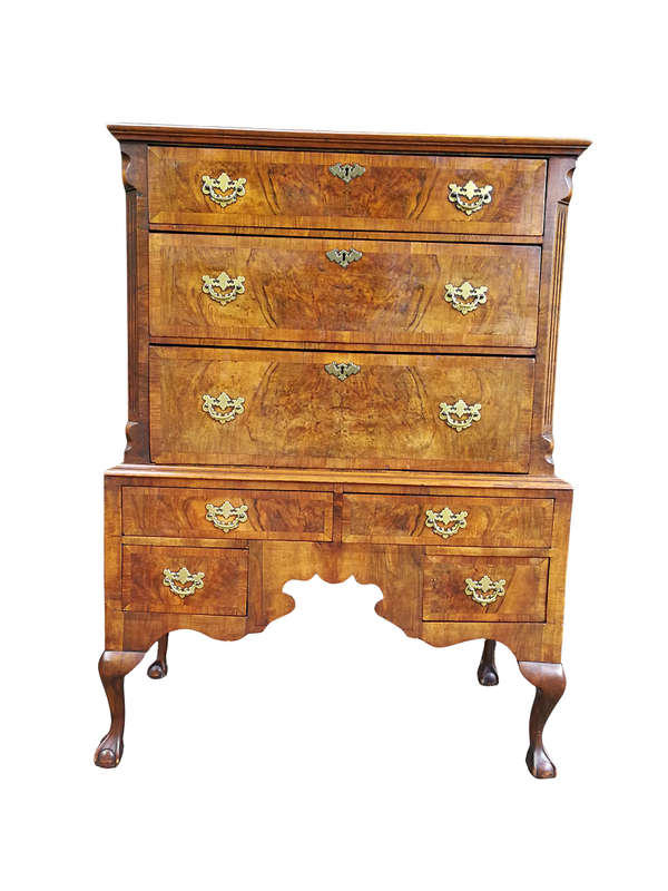 Georgian Walnut Chest-On-Chest, Circa 1800, In Two Parts