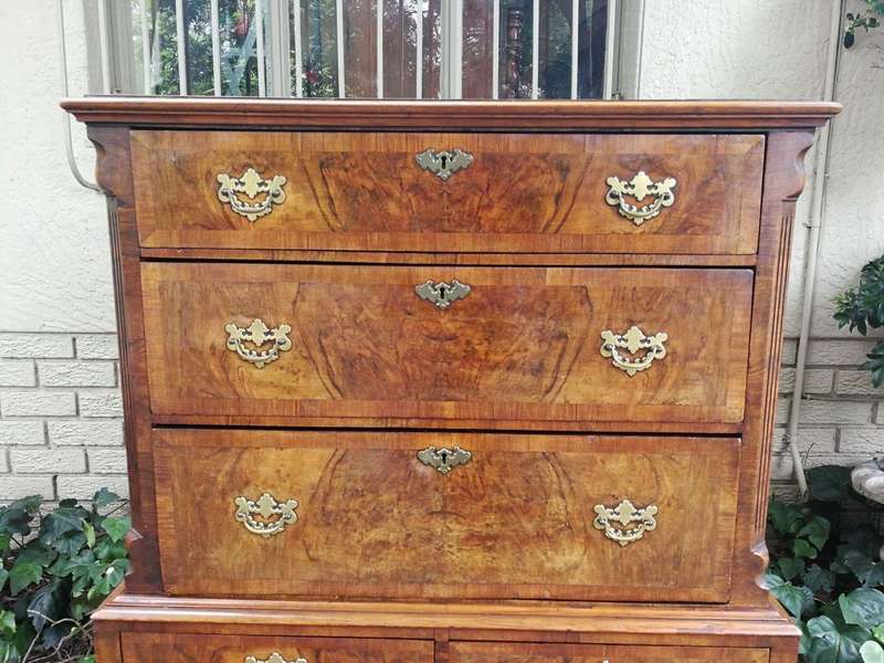 Georgian Walnut Chest-On-Chest, Circa 1800, In Two Parts