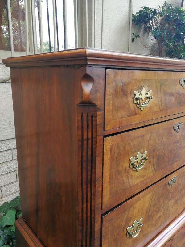 Georgian Walnut Chest-On-Chest, Circa 1800, In Two Parts