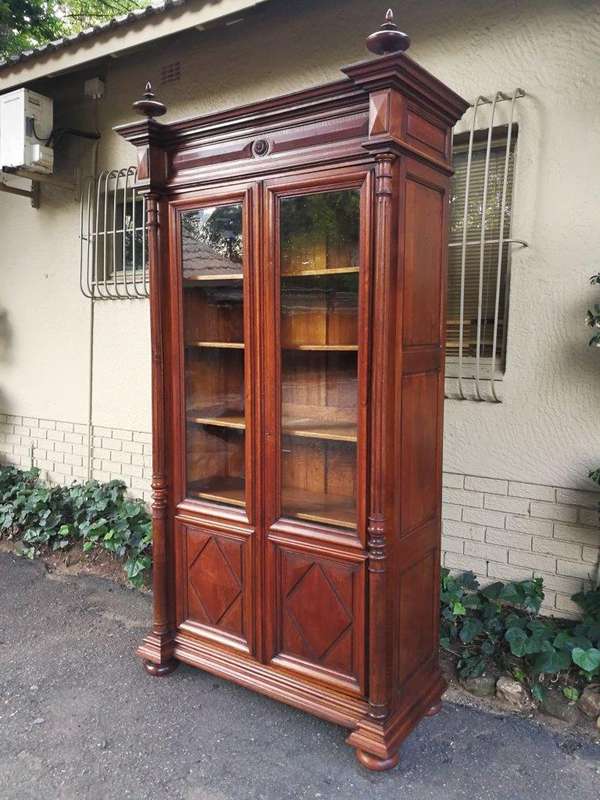 Rare French Oak Bookcase With Original Glass, 19th Century