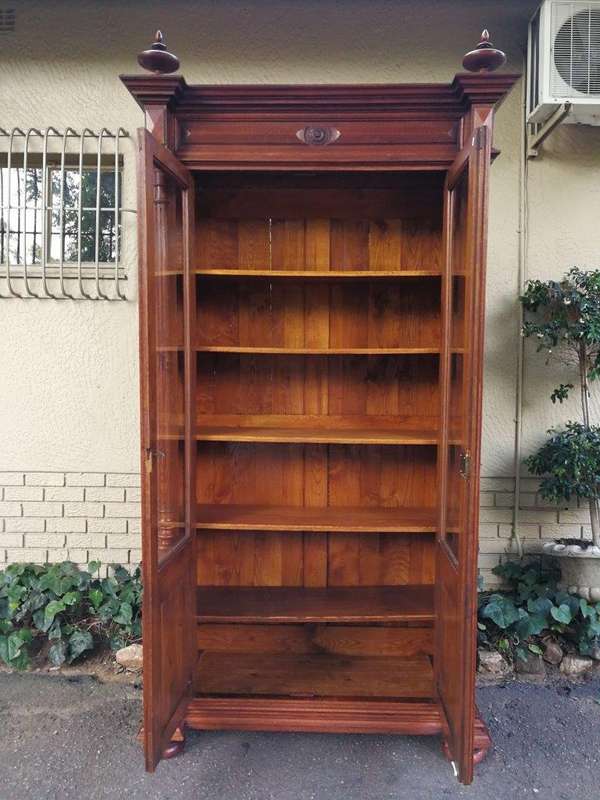 Rare French Oak Bookcase With Original Glass, 19th Century