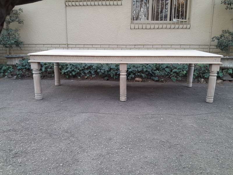 A Mahogany English Ornately Carved 12 Seater Dining / Boardroom Table on Turned 6 Legs in A Conte...