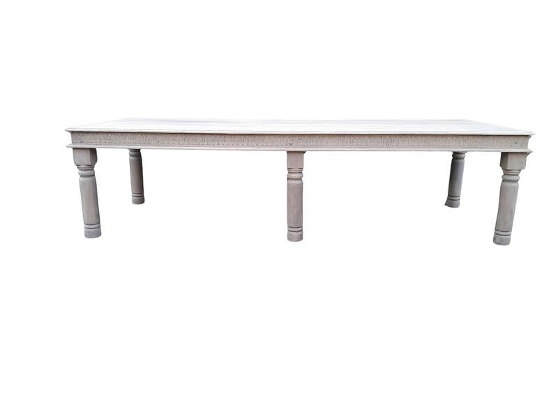 A Mahogany English Ornately Carved 12 Seater Dining / Boardroom Table on Turned 6 Legs in A Conte...