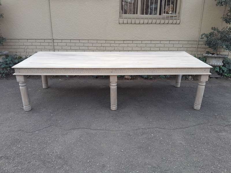 A Mahogany English Ornately Carved 12 Seater Dining / Boardroom Table on Turned 6 Legs in A Conte...