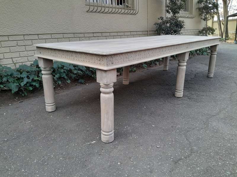 A Mahogany English Ornately Carved 12 Seater Dining / Boardroom Table on Turned 6 Legs in A Conte...