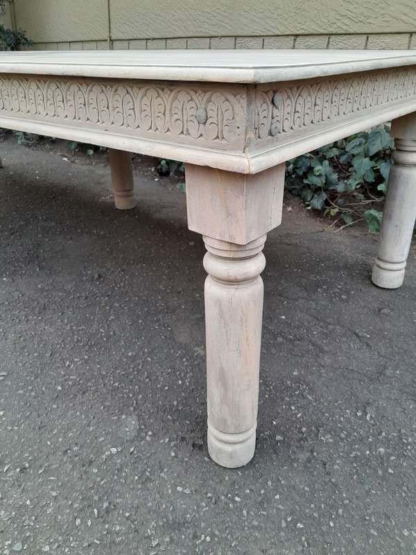 A Mahogany English Ornately Carved 12 Seater Dining / Boardroom Table on Turned 6 Legs in A Conte...