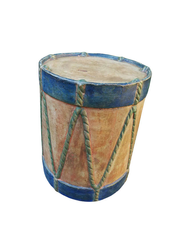 A Stone Hand Painted Drum Table