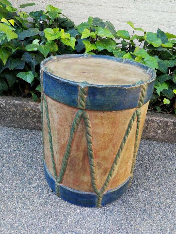 A Stone Hand Painted Drum Table