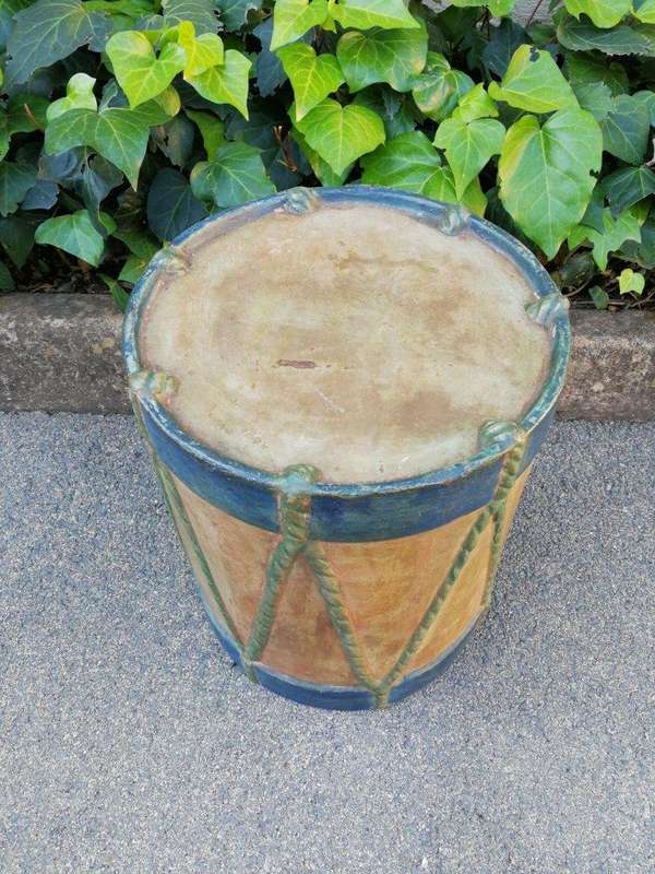 A Stone Hand Painted Drum Table