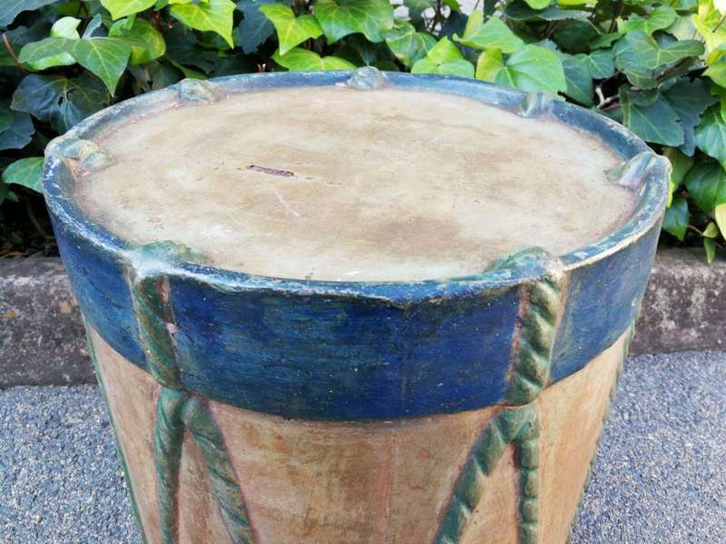 A Stone Hand Painted Drum Table