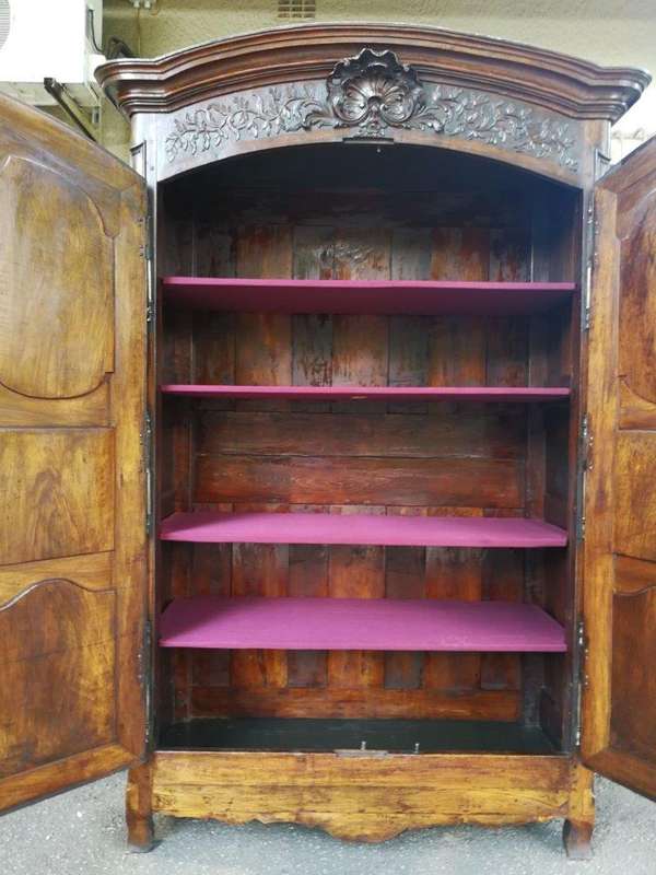 Lyonnaise Gendarme Walnut Armoire Circa 1750 ND