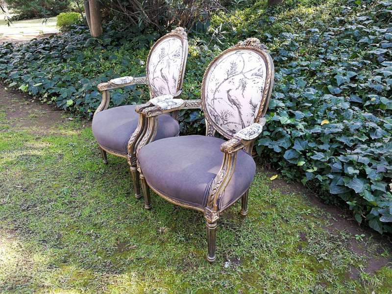 A Pair Of French Gilded Arm Chairs - ND