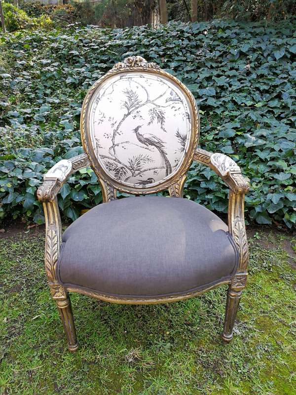A Pair Of French Gilded Arm Chairs - ND