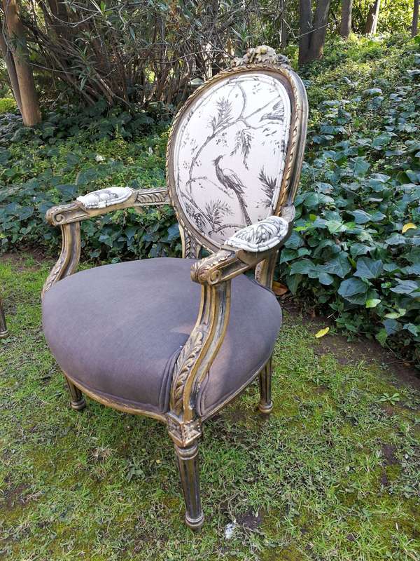 A Pair Of French Gilded Arm Chairs - ND