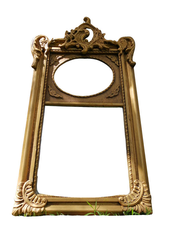 Ornately Carved Oval Gilded Mirror