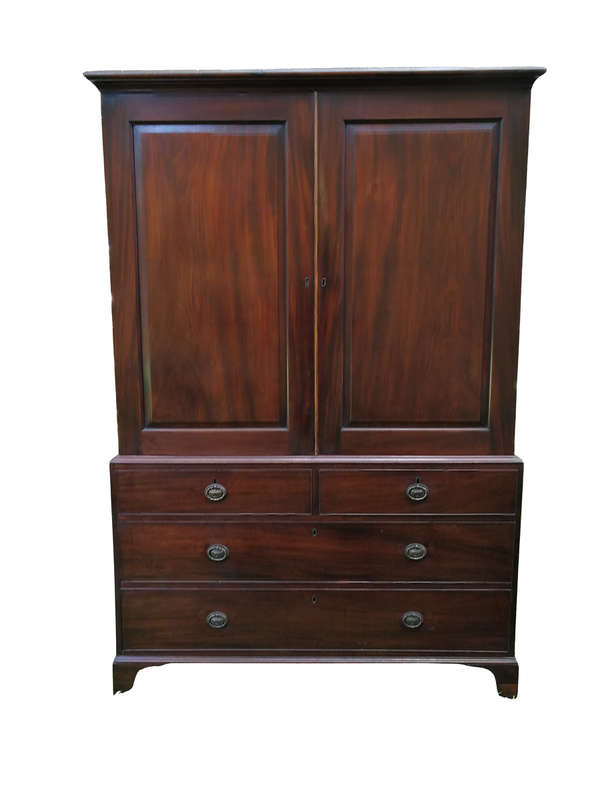 A Victorian Mahogany Linen Press