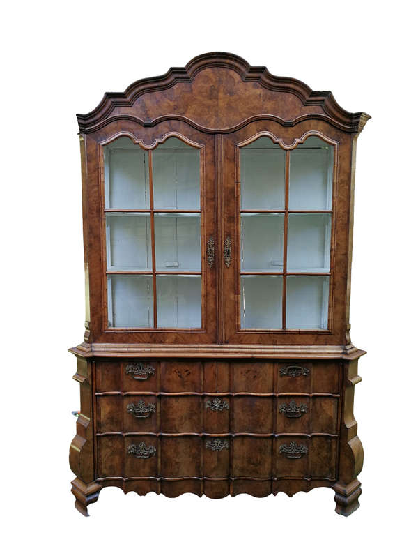 An 18th Century / Circa1740 Dutch Burr Walnut Display Cabinet - ND