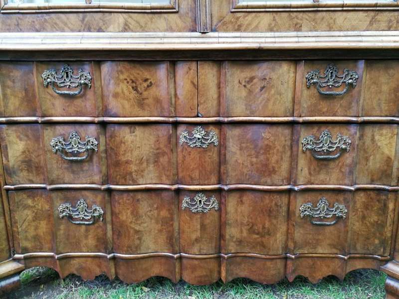 An 18th Century / Circa1740 Dutch Burr Walnut Display Cabinet - ND