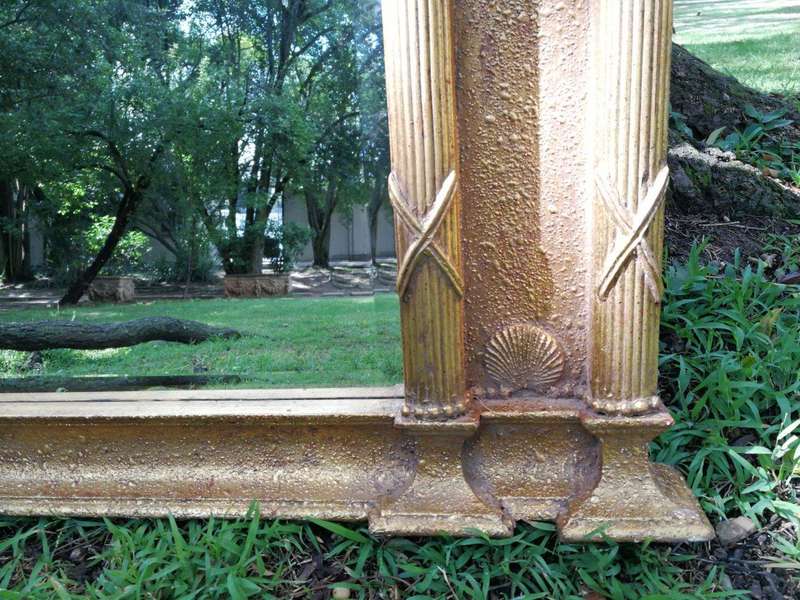 French style gilt over mantle bevelled mirror