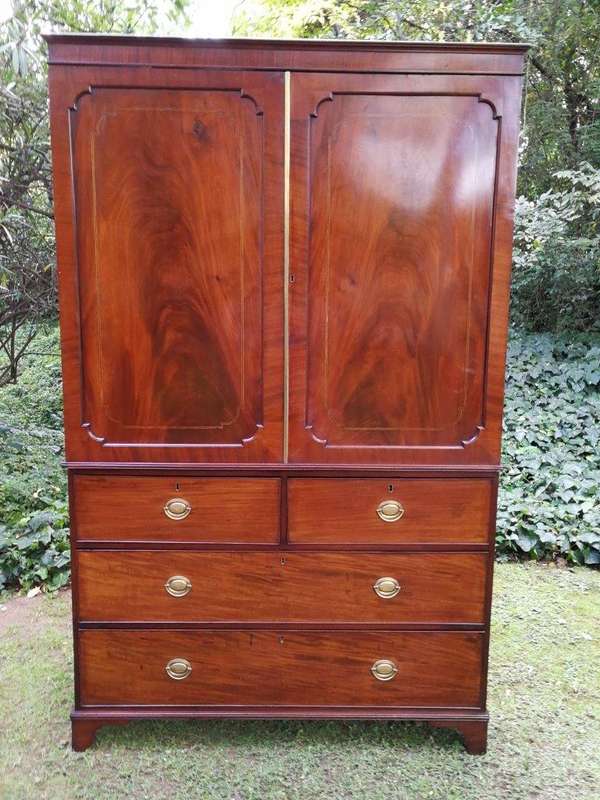 A Victorian mahogany linen press