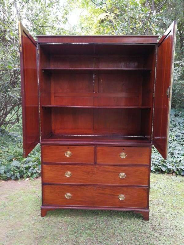 A Victorian mahogany linen press