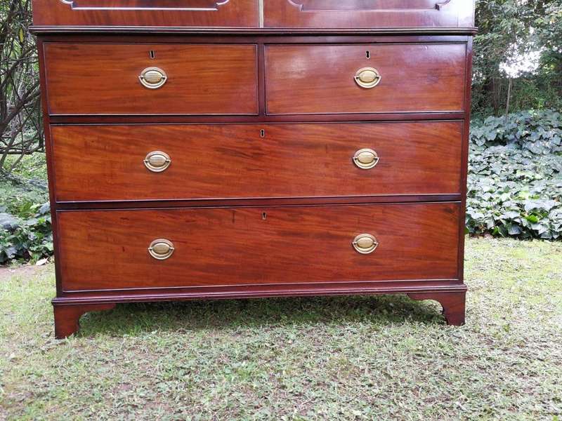 A Victorian mahogany linen press
