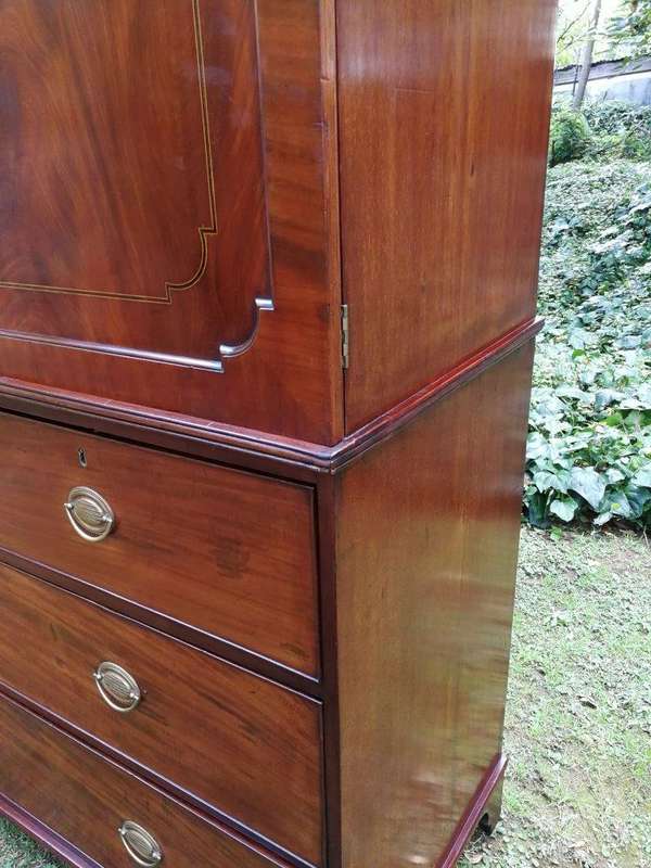 A Victorian mahogany linen press