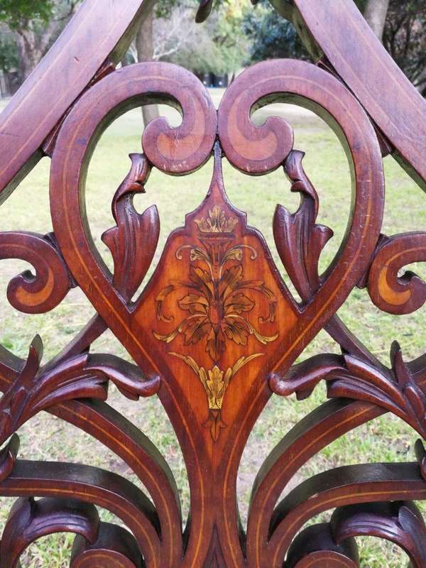 A Victorian Inlaid Mahogany Armchair